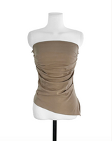 cardi shirring off-shoulder warmer + top set