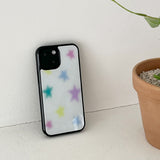 pastel star glossy glass bumper case