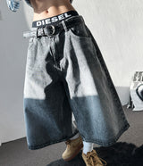Bodi Snow-Washed Balloon Denim Bermuda Shorts 2color