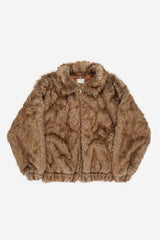 Luna detachable hood loose fur jacket