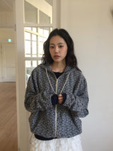 ニュアージフラワーフーデッドジップアップ (2 Colors)