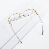 Knouun Square titanium glasses CODE. 102. A Yellow Glod