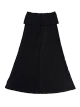 eyelet strap folding long skirt