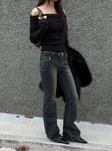 Low slim boots cut pants