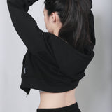 CHRYSTHEMUM HOODIE ZIP UP (BLACK)