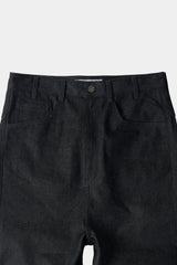 ナチュラルハイウェストバギーフィットデニムパンツ (Black)