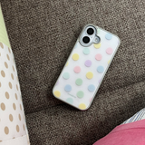 [MADE][Glossy Glass Silver Bumper Case] Pastel Dot 