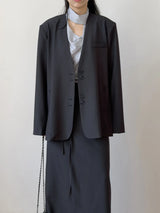 Dawson Slit Collarless Over Fit Jacket