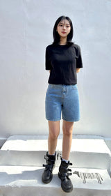MEDIUM INDIGO DENIM SHORTS code 25008