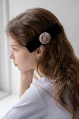 Rose velvet ribbon hairpin (2colors)