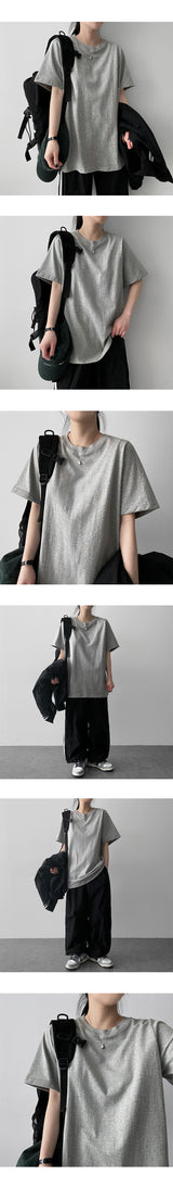 Rose Basic Plain Short-Sleeved T-shirt