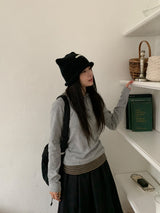 Kahome Peach Fuzz Stripe Layered Hoodie