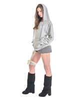 DOUBLE BUTTON HOODIE [GREY DOT]