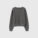 セミルーズドットニットカーディガン [CHARCOAL]
