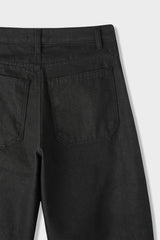Node raw fabric curve denim pants