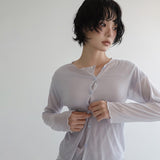 [Korenda] Wave Diagonal Long-Sleeve Cardigan - 4 Colors