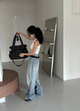 Insider pintuck wide jeans