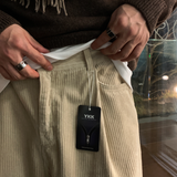  Eden 546 Winter Corduroy Round Tuck Wide Pants