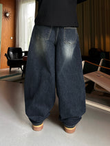 Stand Cat Balloon Denim Pants