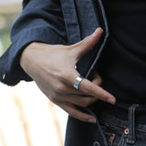 SVR-S613 Got7 Mark BamBam wearing silver 925 plain 8mm plain silver ring