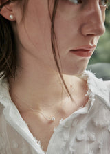 [925 silver] Un.silver.131 / simple pearl necklace (silver)