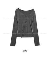 Hiko Unbalanced Button Zipper Long Sleeve