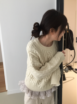 アディルーズショートケーブルニット(3c)