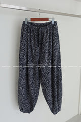 fleece leopard leopard jogger pants