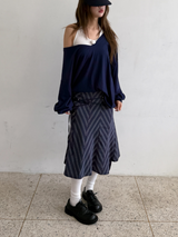 zigzag pattern midi skirt 