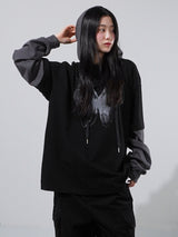 (UNISEX) レイレイヤードフードTシャツ