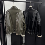 [Reversible] Reversible leather fur jacket(2color)