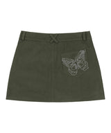 [NF] BIKER PINTUCK MINI SKIRT (KHAKI)_F24QD865