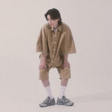 バイオジャカードポケットシャツ_ベージュ