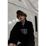 HUKE Logo Navy Half zip-up MTM