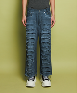 DYEING RIPPED BOOT CUT PANTS