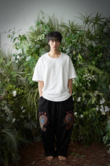 エッセンシャル プリーツ Uネック 1/2 Tシャツ (Off-White)