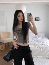 クボリブレタリングスリム半袖Tシャツ