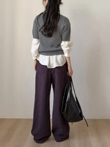 Maple Dyed Cotton Wide Pants