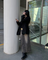 ラフデニムロングスカート