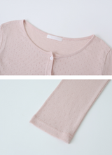 [SHOPPERMADE] シュクル コットンアイレットクロップカーディガン (5color)