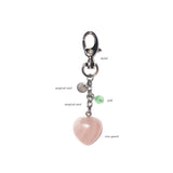 heart gemstone keyring (pink)