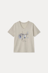 ギャラクシーVネックTシャツ_ライトベージュ