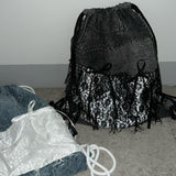 Billie denim string bag