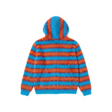 Light Blue&Orange Stripe Hood Zip-up Cardigan
