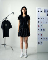[UPDRAFT]PRINT COTTON CROP T-SHIRT BLACK