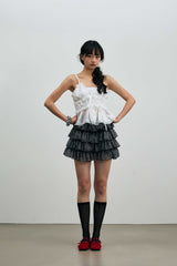 LEOPARD CANCAN MINI SKIRT PANTS / GRAY