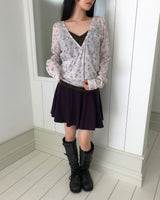 Roain Folding Flare Mini Skirt