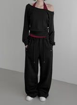(Unisex) Drick Strap Belt Sweatpants