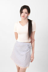 Lace Flower Mini Skirt