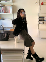 [MADE] Fidic Wool Herringbone Bermuda Pants